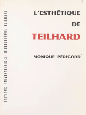 cover image of L'esthétique de Teilhard